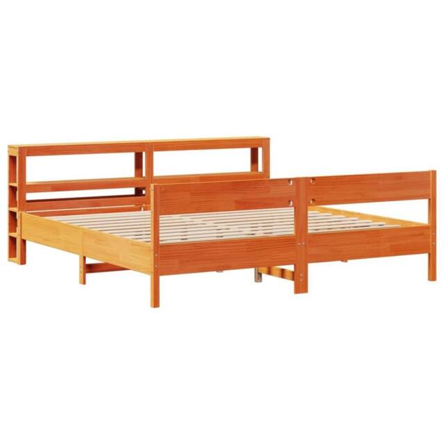 Berkfield Home Decorative Bed Frame Frame Wax Brown 180x200 cm Super King Solid - image 1