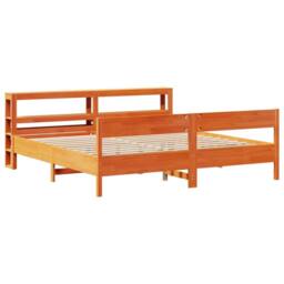 Berkfield Home Decorative Bed Frame Frame Wax Brown 180x200 cm Super King Solid - thumbnail 1