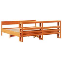 Berkfield Home Decorative Bed Frame Frame Wax Brown 180x200 cm Super King Solid - thumbnail 6