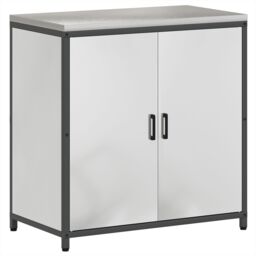 Berkfield Home Kitchen Storage Cabinet with Shelf with Storage with Door Silver Galvanised steel - thumbnail 2