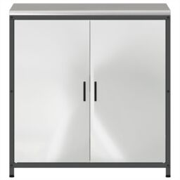 Berkfield Home Kitchen Storage Cabinet with Shelf with Storage with Door Silver Galvanised steel - thumbnail 6