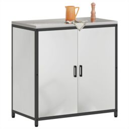 Berkfield Home Kitchen Storage Cabinet with Shelf with Storage with Door Silver Galvanised steel - thumbnail 3