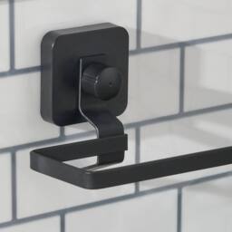 OHS Suction Toilet Roll Holder Tissue Paper Organiser Rust Resistant in Black - thumbnail 2