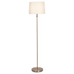 First Choice Lighting Antique Brass Floor Lamp with Cream Shade in Gold - thumbnail 3