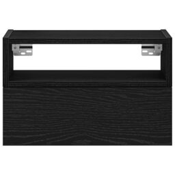 Berkfield Home Wall-mounted Bedside Cabinet Black 45x26x28.5 cm - thumbnail 4