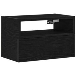 Berkfield Home Wall-mounted Bedside Cabinet Black 45x26x28.5 cm - thumbnail 2