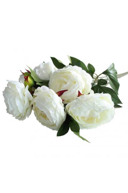 KDMD Cream Peony Bunch White Artificial Flowers - image 1