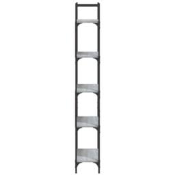 Berkfield Home Decorative Bookshelf 5-Tier Grey Sonoma 60.5x24x166.5 cm Engineer - thumbnail 6