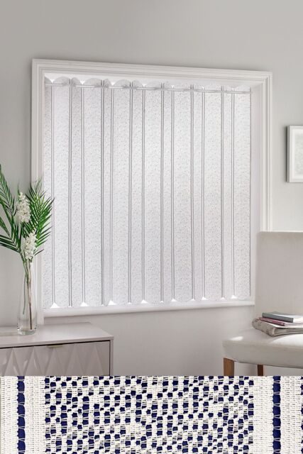 Tyrone Textiles White Plain Textured Voile Louvre Vertical Pleated Window Blind Panel - Size: 183 cm width x 122 cm drop - image 1