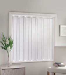 Tyrone Textiles White Plain Textured Voile Louvre Vertical Pleated Window Blind Panel - Size: 183 cm width x 122 cm drop - thumbnail 2