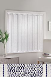 Tyrone Textiles White Plain Textured Voile Louvre Vertical Pleated Window Blind Panel - Size: 183 cm width x 122 cm drop - thumbnail 1