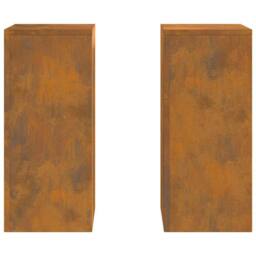 Berkfield Home Outdoor Plant Stands Pillar 2 pcs 24x24x55 cm Weathering Steel - Size: 24 x 24 x 55 cm - thumbnail 6