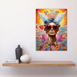 Artery8 Multicoloured Magnificent Maximalist Modern Day Greek God Hermes Large Wall Unframed Art Poster Print Thick Paper 18X24 Inch - thumbnail 4