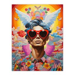 Artery8 Multicoloured Magnificent Maximalist Modern Day Greek God Hermes Large Wall Unframed Art Poster Print Thick Paper 18X24 Inch - thumbnail 1
