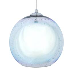 Wyld and Coco Hanging Pendant Lamp - Glossy Silver Glass Ball Shade - thumbnail 5
