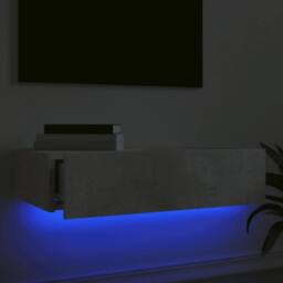 Berkfield Home TV Cabinet with LED Lights Concrete Grey 60x35x15.5 cm - thumbnail 4