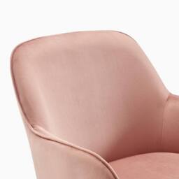 FurnitureboxUK Vivienne Velvet Swivel Office Chair in Pink - thumbnail 6