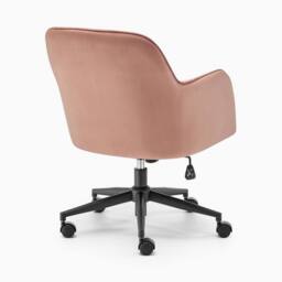 FurnitureboxUK Vivienne Velvet Swivel Office Chair in Pink - thumbnail 5