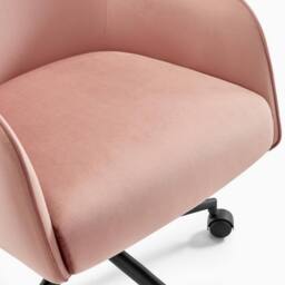 FurnitureboxUK Vivienne Velvet Swivel Office Chair in Pink - thumbnail 7