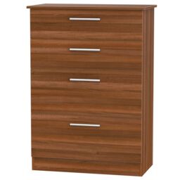 Ready Assembled 2 U Trent 4 Drawer Deep Chest (Ready Assembled) in Walnut