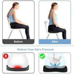 Kelvenix Orthopaedic Chair Seat Cushion in Black - Size: 100 cm x 190 cm - thumbnail 4