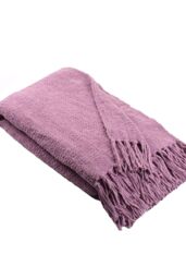 Appletree 'Chenille Throw' Textured Throw in Purple - Size: 130 cm x 180 cm - thumbnail 2