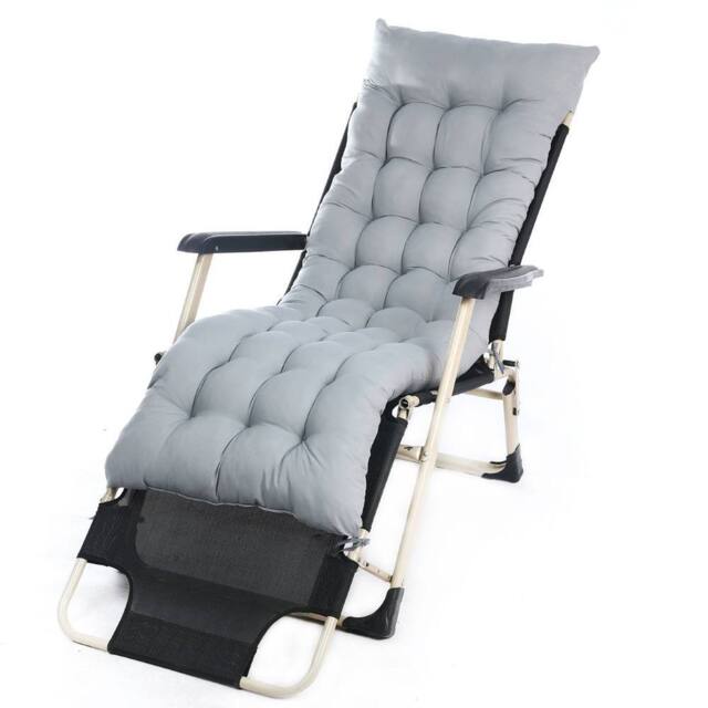 Lishetimig Sun Lounger Cushion Pad for Garden Recliner Chair in Grey - image 1