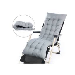 Lishetimig Sun Lounger Cushion Pad for Garden Recliner Chair in Grey - thumbnail 2