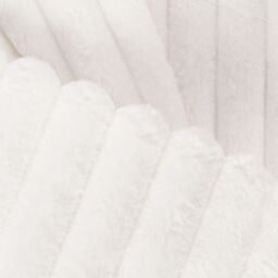 OHS Ribbed Faux Fur Throw Super Soft Fluffy Thick Fleece Bed Blanket in White - Size: 150 cm × 200 cm - thumbnail 3