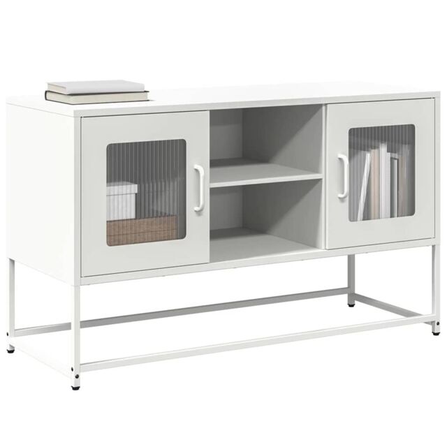 Berkfield Home TV Cabinet White 100.5x39x60.5 cm Steel - image 1