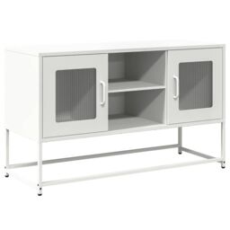 Berkfield Home TV Cabinet White 100.5x39x60.5 cm Steel - thumbnail 2