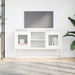 Berkfield Home TV Cabinet White 100.5x39x60.5 cm Steel - thumbnail 3