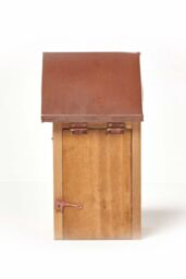 Homescapes Wooden Blue Tit Bird Box House with Copper Roof in Brown - thumbnail 2