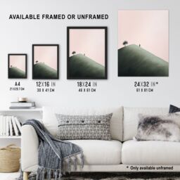Artery8 Wall Art Print The Mountain Climb By Amy Denver Minimalist Soft Pastel Pink & Green Minimalism Simple Modern Artwork Poster - thumbnail 3