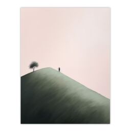 Artery8 Wall Art Print The Mountain Climb By Amy Denver Minimalist Soft Pastel Pink & Green Minimalism Simple Modern Artwork Poster - thumbnail 1