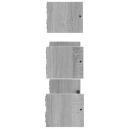 Berkfield Home Spacious 3 Piece Wall Shelf Set with Bars Grey Sonoma Engineered wood - thumbnail 5