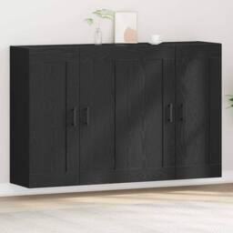Berkfield Home Wall Mounted Cabinets 2 pcs Black Oak Engineered Wood - thumbnail 2