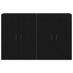Berkfield Home Wall Mounted Cabinets 2 pcs Black Oak Engineered Wood - thumbnail 6