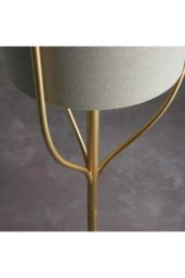 Netlighting Fraser Base & Shade Floor Lamp Satin Brass Plate Natural Linen Mix Fabric in Gold - thumbnail 6