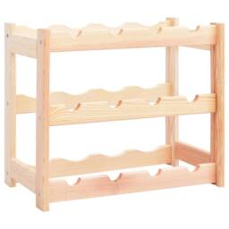 Berkfield Home Wine Rack for 12 Bottles Pinewood in Beige