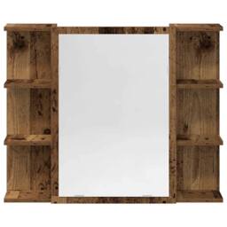 Berkfield Home Durable 3 Piece Bathroom Furniture Set Old Wood Engineered Wood in Brown - thumbnail 6