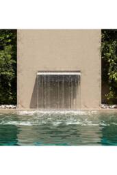 Living and Home 40cmW Back Entry Stainless Steel Wall-Mounted Water Blade Waterfall Pool Garden in Silver - thumbnail 5