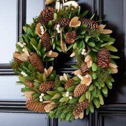 Dibor 35cm Forest Green Xmas Decor Front Door Wreath Christmas Wreath - thumbnail 3