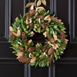 Dibor 35cm Forest Green Xmas Decor Front Door Wreath Christmas Wreath - thumbnail 2