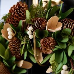 Dibor 35cm Forest Green Xmas Decor Front Door Wreath Christmas Wreath - thumbnail 4