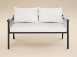 Solace+Co Kalina 4 Piece Garden Sofa Set with Coffee Table Brown in Grey - thumbnail 2