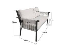 Solace+Co Kalina 4 Piece Garden Sofa Set with Coffee Table Brown in Grey - thumbnail 9