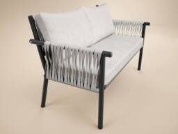 Solace+Co Kalina 4 Piece Garden Sofa Set with Coffee Table Brown in Grey - thumbnail 3