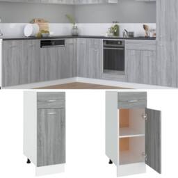 Berkfield Home Durable Drawer Bottom Cabinet Grey Sonoma 30x46x81.5 cm Engineere - thumbnail 2