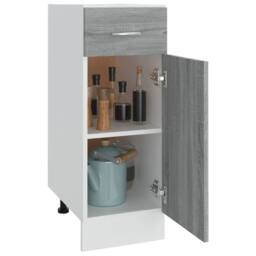 Berkfield Home Durable Drawer Bottom Cabinet Grey Sonoma 30x46x81.5 cm Engineere - thumbnail 4